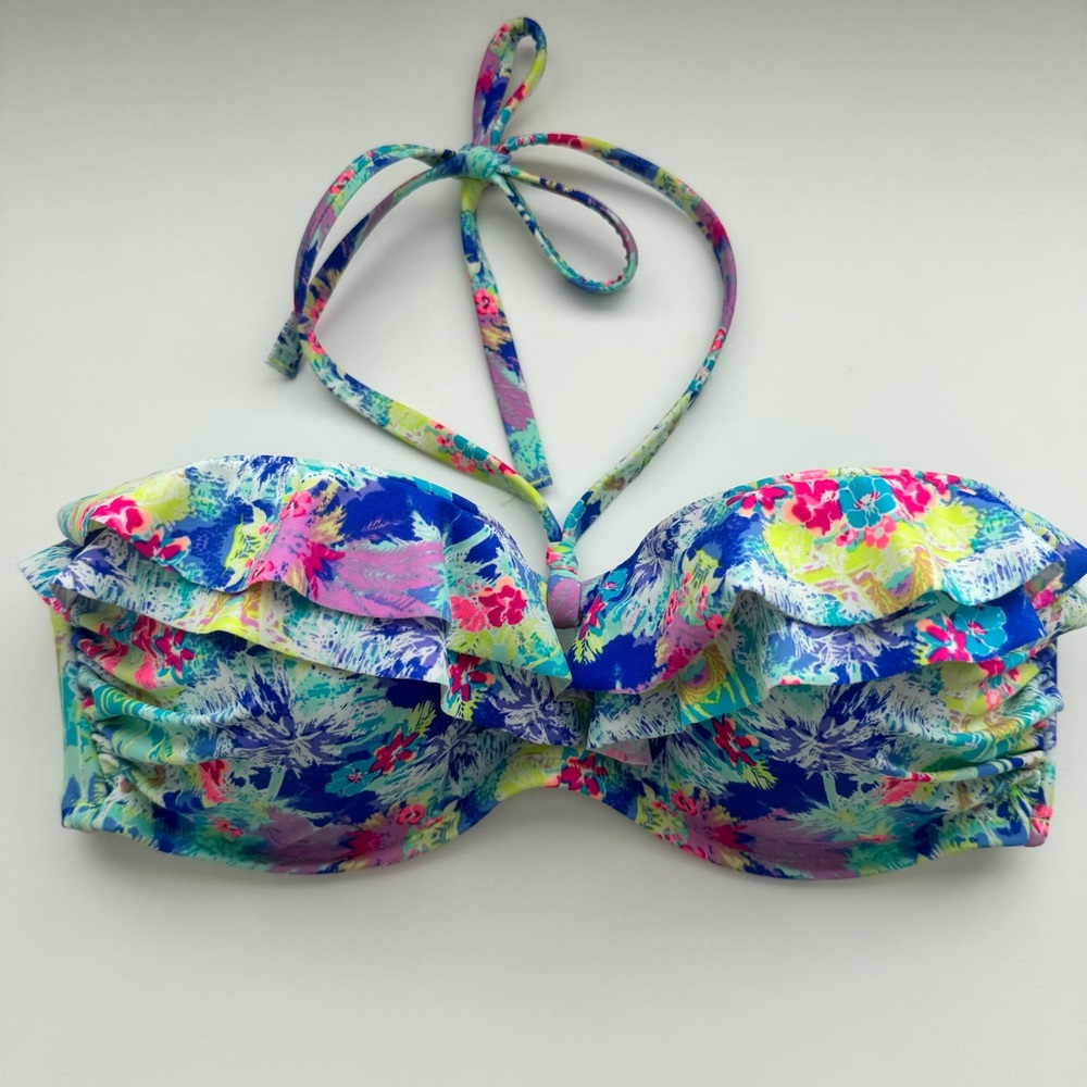 Victoria's Secret Women’s Multicolor Floral Bikini Top 36D Swim